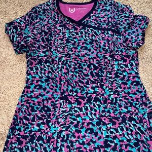 Leopard print scrub top